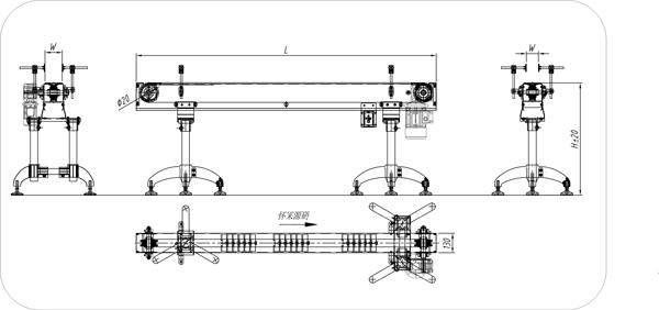 煙草鏈板輸送機示意圖 煙草鏈板輸送機示意圖