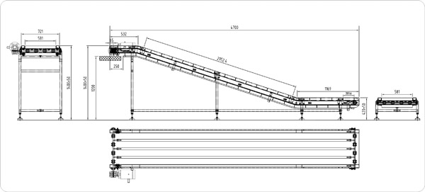 提升鏈板輸送機示意圖 提升鏈板輸送機示意圖