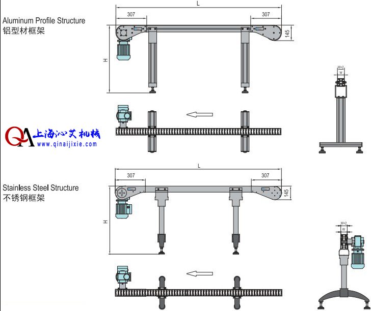 鋁型材柔性輸送機示意圖 鋁型材柔性輸送機示意圖
