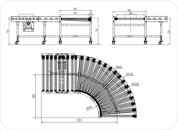 不銹鋼滾筒轉(zhuǎn)彎輸送機(jī)示意圖 不銹鋼滾筒轉(zhuǎn)彎輸送機(jī)示意圖